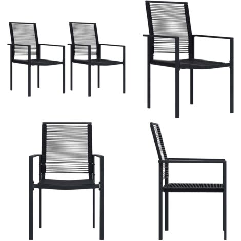 Sedie da Giardino 2 pz in Rattan PVC Nero - Sedie da patio - Sedie in rattan