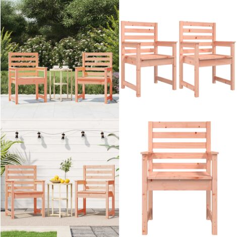 Sedie da Giardino 2pz 60x48x91 cm Legno Massello di Douglas - Sedie da patio - Sedie in legno