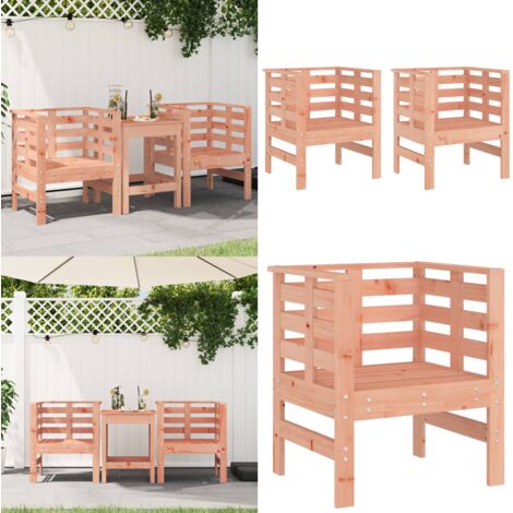 Sedie da Giardino 2pz 61,5x53x71 cm Legno Massello di Douglas - Sedie da esterno - Sedie in legno