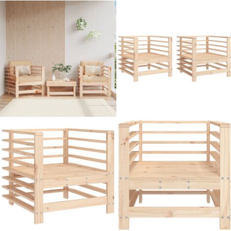 Sedie da Giardino 2pz in Legno Massello Pino - Sedie da patio - Sedie da terrazza