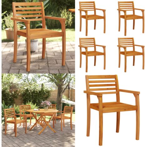 Sedie da Giardino 4 pz 59x55x85 cm Legno Massello di Acacia - Sedie da esterno - Sedie in legno