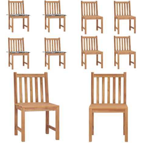 Sedie da Giardino 4 pz con Cuscini in Legno Massello di Teak - Sedie in legno teak - Sedie esterne