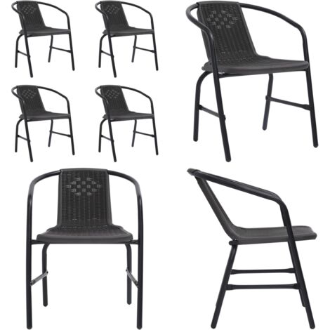 Sedie da Giardino 4 pz in Rattan in Plastica e Acciaio 110 kg - Sedie in rattan - Sedie da patio