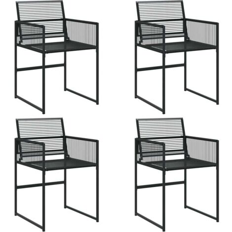 Sedie da Giardino 4 pz Nere in Polyrattan vidaXL 907407