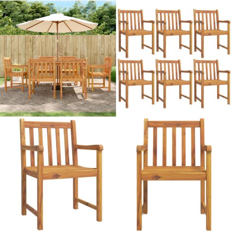 Sedie da Giardino 6 pz 56x55,5x90 cm Legno Massello di Acacia - Sedie da giardino in acacia - Sedie da giardino con schienale