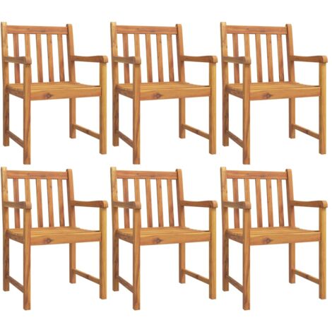 Sedie da Giardino 6 pz 56x55,5x90 cm Legno Massello di Acacia vidaXL