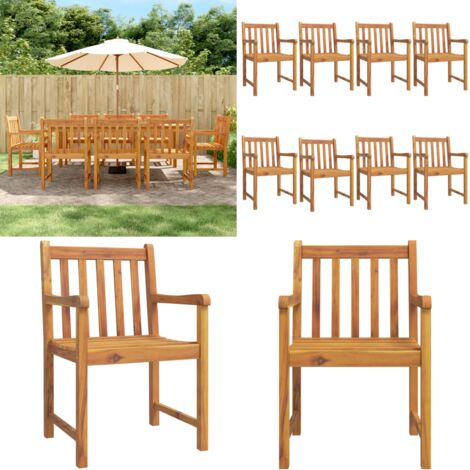Sedie da Giardino 8 pz 56x55,5x90 cm Legno Massello di Acacia - Sedie da giardino in acacia - Sedie da esterno