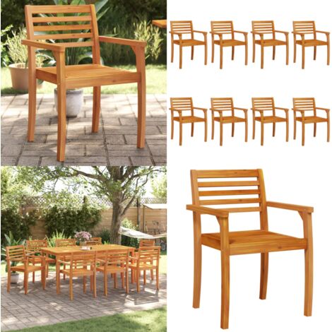 Sedie da Giardino 8 pz 59x55x85 cm Legno Massello di Acacia - Sedie da esterno - Sedie in legno