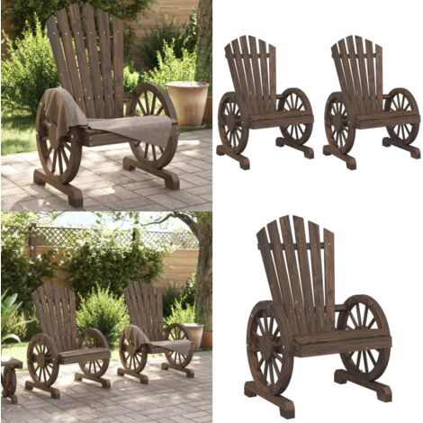 Sedie da Giardino Adirondack 2 pz in Legno Massello di Abete - Sedie da esterno - Sedie in legno