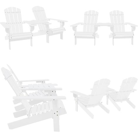 Sedie da Giardino Adirondack con Tavolino in Legno Abete Bianco - Seduta da giardino - Tavolino da tè