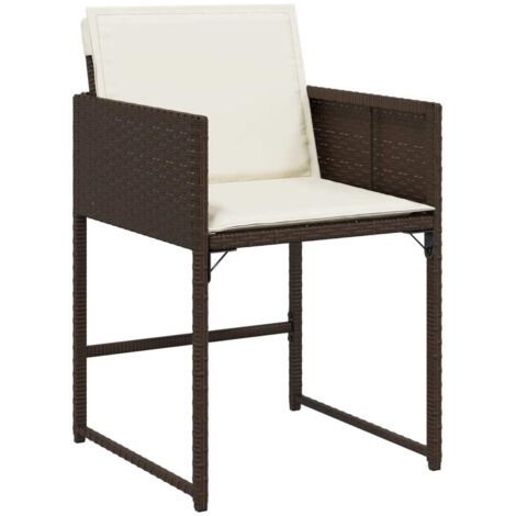 Sedie da Giardino con Cuscini 4 pz Marroni in Polyrattan vidaXL