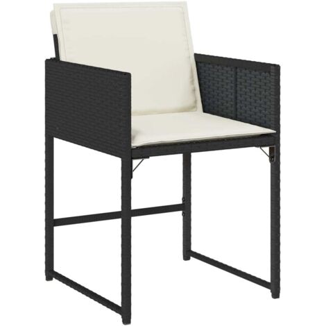 Sedie da Giardino con Cuscini 4 pz Nere in Polyrattan vidaXL