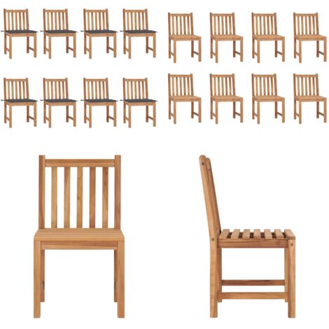 Sedie da Giardino con Cuscini 8 pz in Legno Massello di Teak - Sedie da esterno - Sedie da patio
