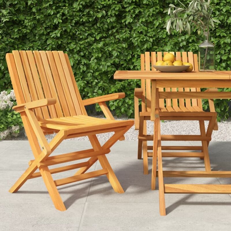 2 pz Sedie da Giardino Pieghevoli, Poltrona da Giardino 61x67x90cm Legno Massello Teak vidaXL