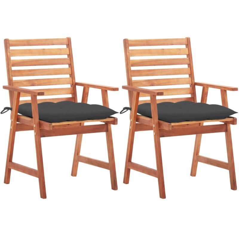 Furniture Limited - Sedie da Pranzo da Esterni con Cuscini 2 pz - Antraciet