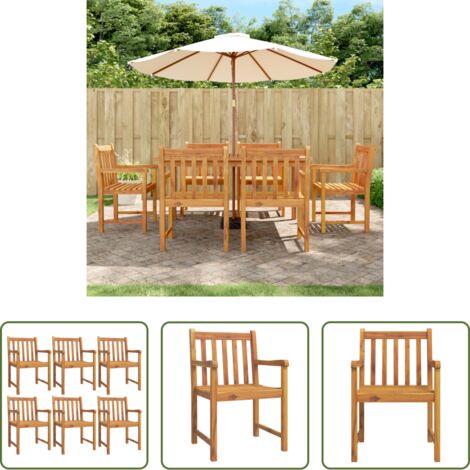 Sedie da giardino in acacia -  Sedie da Giardino 6 pz 56x55,5x90 cm Legno Massello di Acacia