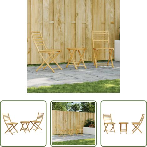 Sedie da giardino in bambù -  Set da Bistrò 3 pz in Bambù