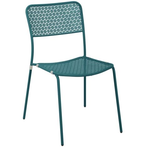 Sedie da giardino motivo floreale turchese 4pz - Aura