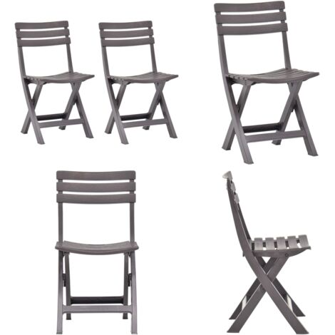 Sedie da Giardino Pieghevoli 2 pz in Plastica Moca - Sedie da balcone - Sedie pieghevoli