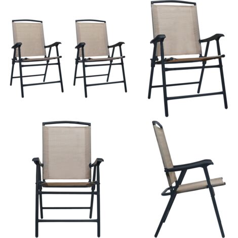 Sedie da Giardino Pieghevoli 2 pz in Textilene Grigio Talpa - Sedie da pranzo - Sedie pieghevoli