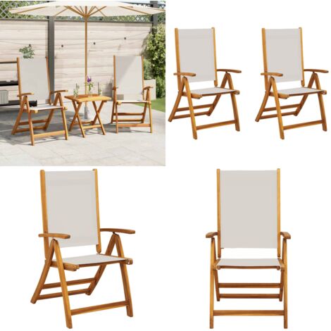 Sedie da Giardino Pieghevoli 2 pz Massello Acacia e Textilene - Sedie da giardino - Sedie da terrazza