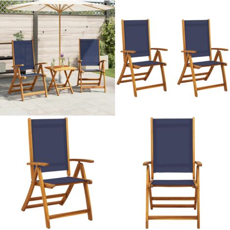 Sedie da Giardino Pieghevoli 2 pz Massello Acacia e Textilene - Sedie da giardino - Sedie da terrazza