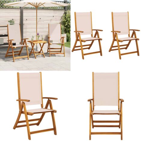 Sedie da Giardino Pieghevoli 2 pz Massello Acacia e Textilene - Sedie da giardino - Sedie da terrazza