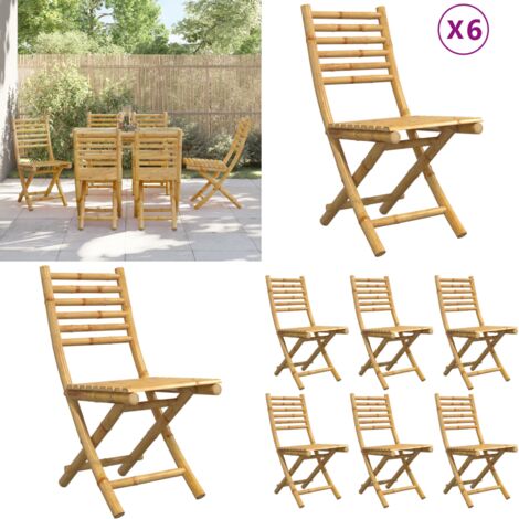 Sedie da Giardino Pieghevoli 4 pz 43x54x88 cm in Bambù - Sedie pieghevoli - Sedie da esterno