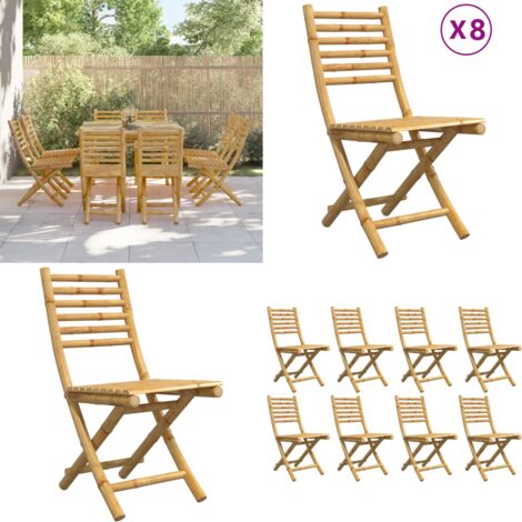 Sedie da Giardino Pieghevoli 4 pz 43x54x88 cm in Bambù - Sedie pieghevoli - Sedie in bambù