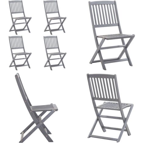 Sedie da Giardino Pieghevoli 4 pz in Legno Massello d'Acacia - Sedie pieghevoli - Sedie da pranzo
