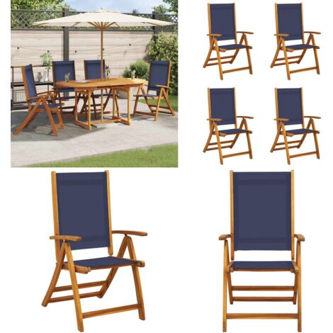 Sedie da Giardino Pieghevoli 4 pz Massello d'Acacia e Textilene - Sedie da giardino - Sedie da terrazza