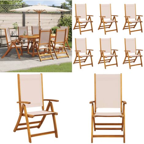 Sedie da Giardino Pieghevoli 6 pz Massello d'Acacia e Textilene - Sedie da giardino - Sedie da terrazza