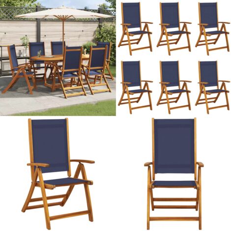 Sedie da Giardino Pieghevoli 6 pz Massello d'Acacia e Textilene - Sedie da giardino - Sedie da terrazza