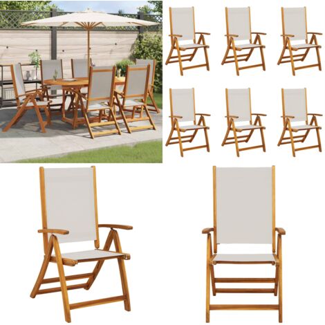 Sedie da Giardino Pieghevoli 6 pz Massello d'Acacia e Textilene - Sedie da giardino - Sedie da terrazza