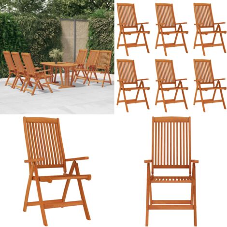 Sedie da Giardino Pieghevoli 6pz in Legno Massello di Eucalipto - Sedie in legno - Sedie pieghevoli