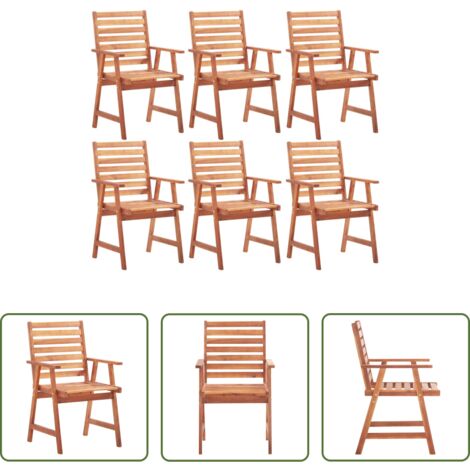 Sedie da giardino -  Sedie da Pranzo da Esterni 6 pz in Legno Massello di Acacia