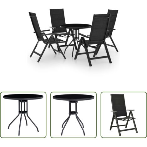 Sedie da giardino -  Set da Bistrot 5 pz Nero e Antracite