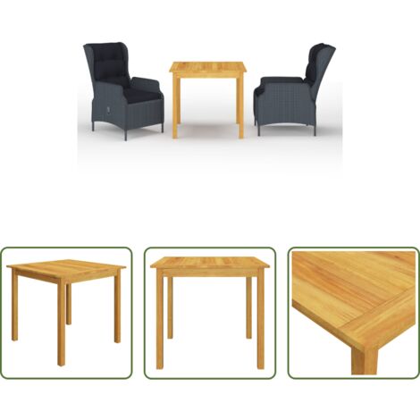 Sedie da giardino -  Set Mobili da Pranzo per Giardino 3 pz Grigio Scuro