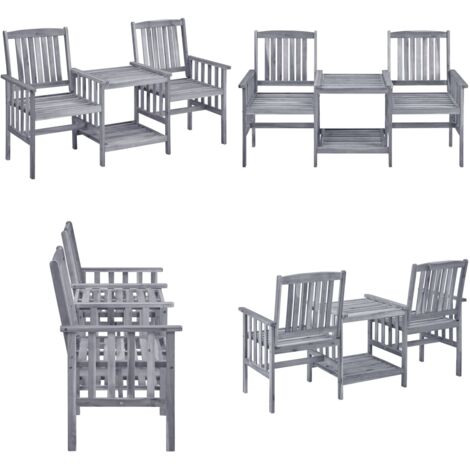 Sedie da Giardino Tavolino da Tè 159x61x92cm Massello d'Acacia - Tavolino da tè - Mobili da giardino