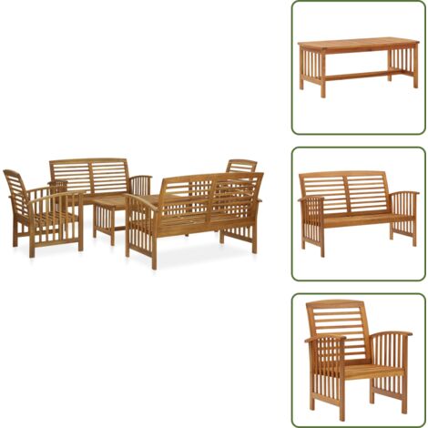 Sedie da giardino - vidaXL Set Divani da Giardino 5 pz in Legno Massello di Acacia - Panchine da giardino