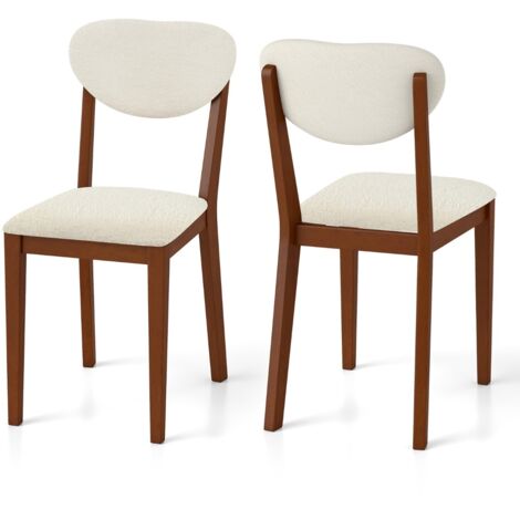 Sedie da moderne senza braccioli gambe legno gomma set 2 pranzo soggiorno Noce