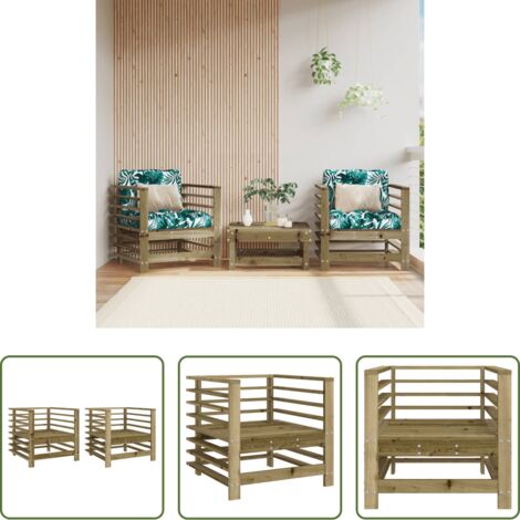 Sedie da patio -  Sedie da Giardino 2 pz in Legno di Pino Impregnato