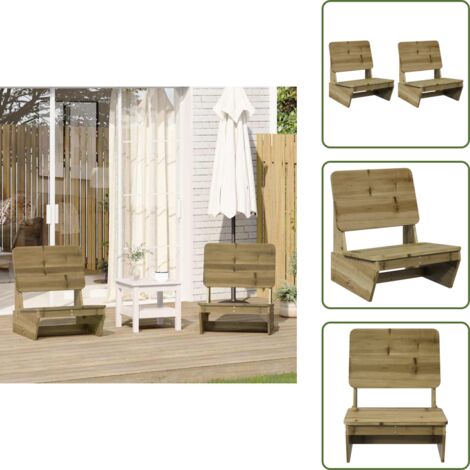 Sedie da patio - vidaXL Sedie da Giardino 2 pz 60x64x70,5cm in Legno di Pino Impregnato - Sedie da giardino rustiche