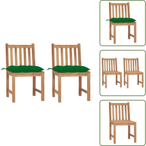 Sedie da patio - vidaXL Sedie da Giardino 2 pz con Cuscini in Legno Massello di Teak - Sedie in legno massello