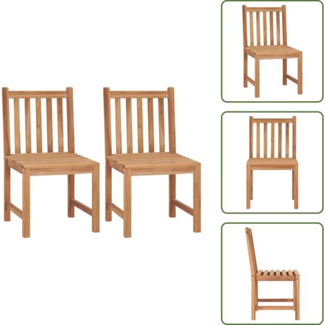 Sedie da patio - vidaXL Sedie da Giardino 2 pz in Legno Massello di Teak - Sedie in legno massello