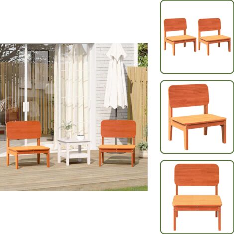 Sedie da patio - vidaXL Sedie da Giardino 2 pz Marrone Cera in Legno Massello di Pino - Sedie in pino