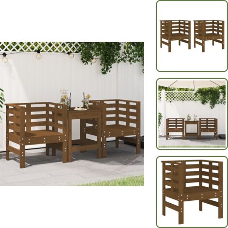 Sedie da patio - vidaXL Sedie da Giardino 2pz Ambra 61,5x53x71cm Legno Massello di Pino - Sedie da terrazza