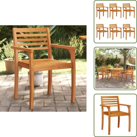 Sedie da patio - vidaXL Sedie da Giardino 6 pz 59x55x85 cm Legno Massello di Acacia - Sedie da terrazza