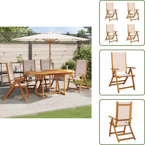 Sedie da patio - vidaXL Sedie da Giardino Pieghevoli 4 pz Massello d'Acacia e Textilene - Sedie da terrazza