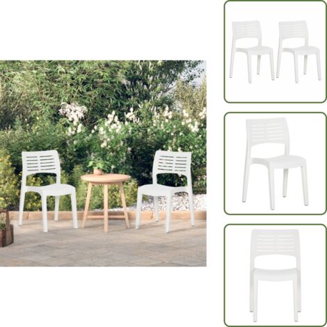 Sedie da picnic - vidaXL Sedie da Giardino 2 pz in Polipropilene Bianco - Sedie in polipropilene